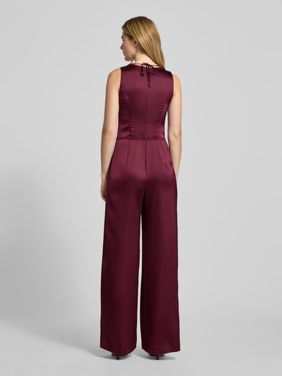 HUGO Taillierter Jumpsuit aus Satin Modell 'KIMARI-1' Bordeaux 5