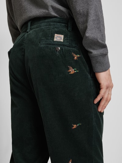 Polo Ralph Lauren Relaxed fit corduroy broek met motiefstitching, model 'WHITMAN' Olijfgroen - 3