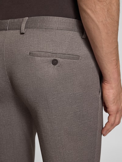 DIGEL Spodnie do garnituru o kroju slim fit z kieszeniami z tyłu model ‘Ano’ Jasnobrązowy 3