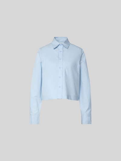 Closed Cropped Hemdbluse mit Umlegekragen Hellblau 2