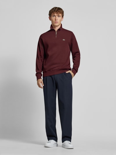 Lacoste Gebreide pullover met opstaande kraag Bordeaux - 1