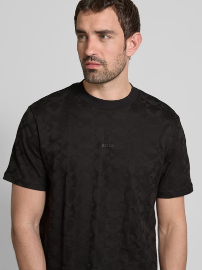 BOSS Green T-shirt met labelprint Zwart - 3
