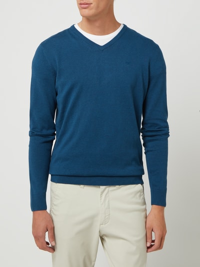 Tom Tailor Pullover mit V-Ausschnitt  Blau Melange 4