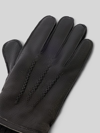 Roeckl Lederhandschuhe mit Rippbündchen Black 3