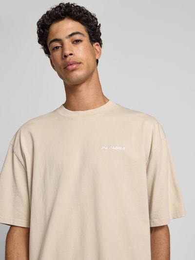 Pegador Oversized T-shirt met labelstitching Beige - 3