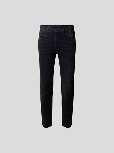 R13 Slim Fit Jeans im Used-Look Black 2