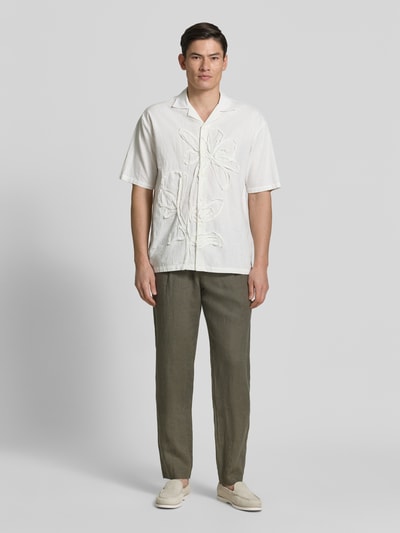 Marc O'Polo Linnen broek model 'OSBY JOGGER PLEATS' Donkerbruin - 1