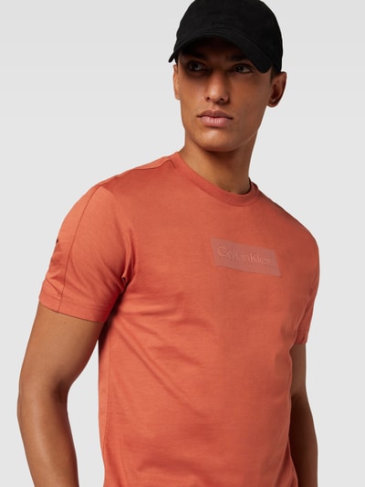 CK Calvin Klein T-shirt met labeldetail Terracotta - 3