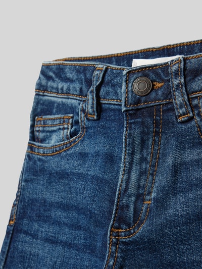 Mango Slim Fit Jeans mit Logo-Patch Dunkelblau 2