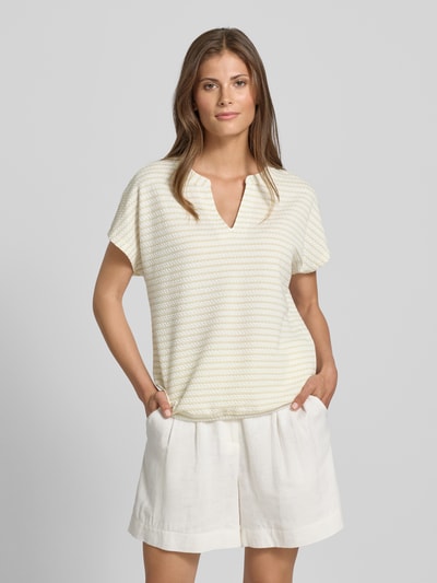 s.Oliver RED LABEL Relaxed fit T-shirt met V-hals Zand - 4