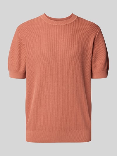 JAKE*S STUDIO MEN T-shirt met ribboorden, model 'CASPER' Roestrood - 2