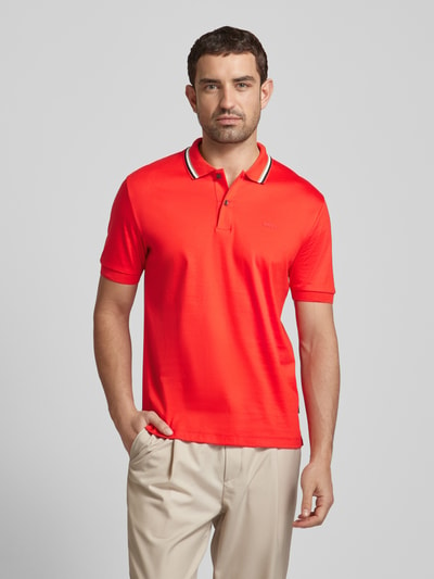 BOSS Slim Fit Poloshirt mit kurzer Knopfleiste Rot 4