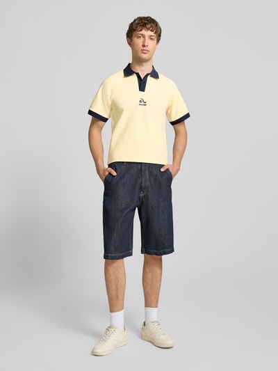 ANOTHER COTTON LAB koszulka polo o kroju regular fit z logo i listwą guzikową Żółty 1