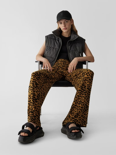 Norma Kamali Stretchhose mit Animal-Print Mittelbraun 6