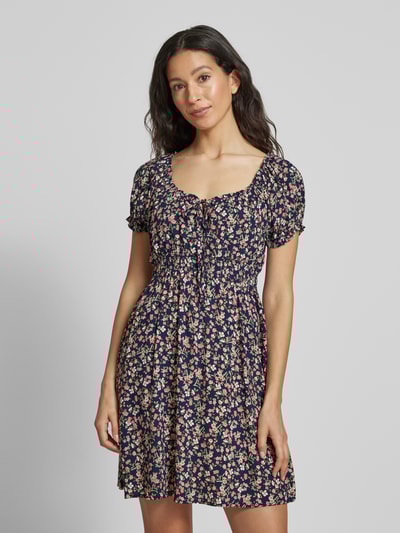 Apricot Minikleid aus Viskose mit Schlüsselloch-Ausschnitt Marine 4