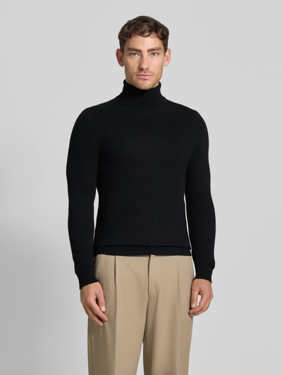 MCNEAL Regular fit coltrui van wolmix met kasjmier Zwart - 4