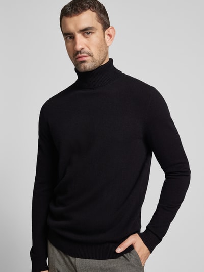 Christian Berg Men Strickpullover mit Rollkragen Black 3