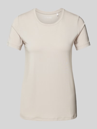 Schiesser T-Shirt mit geripptem Rundhalsausschnitt Beige 2