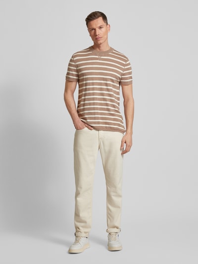 JOOP! Jeans T-Shirt mit Rundhalsausschnitt Modell 'Peer' Taupe Melange 1