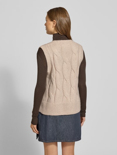 Tom Tailor Regular fit spencer van katoenmix met wol Taupe gemêleerd - 5