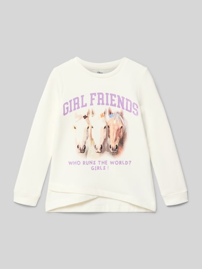 s.Oliver RED LABEL Regular fit sweatshirt van katoenmix Offwhite - 1