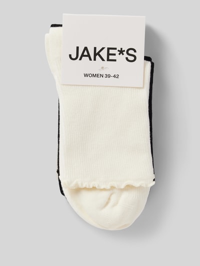 Jake*s Casual Socken mit Muschelsaum im 2er-Pack Offwhite 3