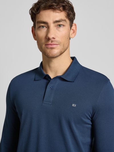 Christian Berg Men Poloshirt met labelstitching  Donkerblauw - 3