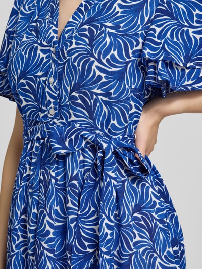 Only Getailleerde mini-jurk met strikceintuur, model 'NOVA' Blauw - 3