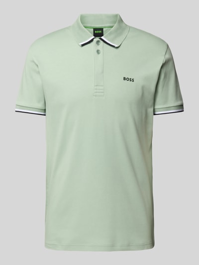 BOSS Green Regular Fit Poloshirt mit Label-Print Modell 'Paddy Lux Heritage' Mint 2