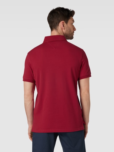 Tommy Hilfiger Poloshirt mit Label-Stitching Kirsche 5