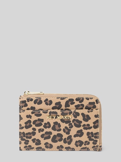 Hey Marly Portemonnaie mit Logo-Detail Modell 'Leo' Sand 1