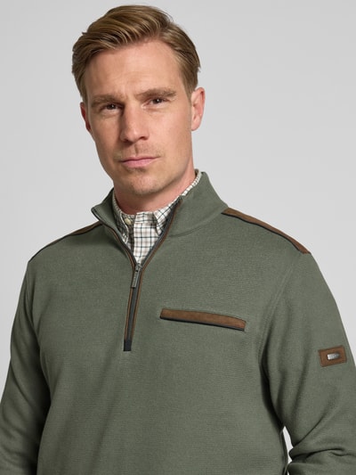 bugatti Sweatshirt mit Label-Detail Khaki 3