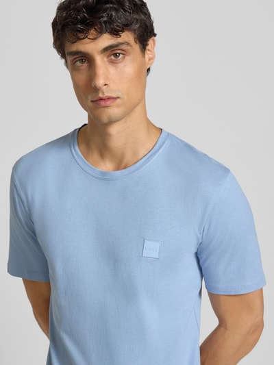 BOSS Orange Regular fit T-shirt van puur katoen, model 'TALES' Lichtblauw - 3