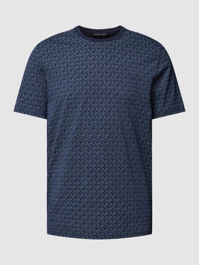 Michael Kors T-Shirt mit Allover-Label-Print Dunkelblau 2