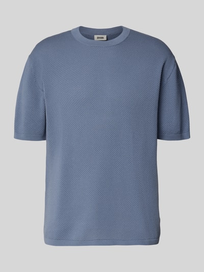 Drykorn Gebreid shirt met structuurmotief, model 'Derico' Blauw - 2