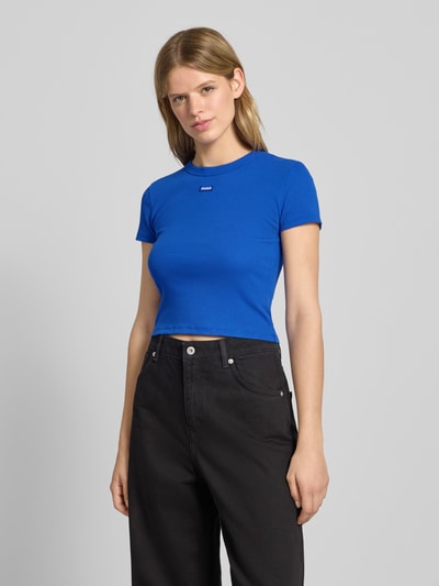 Hugo Blue Cropped T-Shirt mit Label-Detail Blau 4
