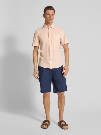 MCNEAL Regular Fit Freizeithemd aus Leinen-Baumwoll-Mix Apricot 1