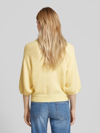 MSCH Copenhagen Sweter z dzianiny z obniżonymi ramionami model ‘Petrinelle’ Pastelowy żółty 5