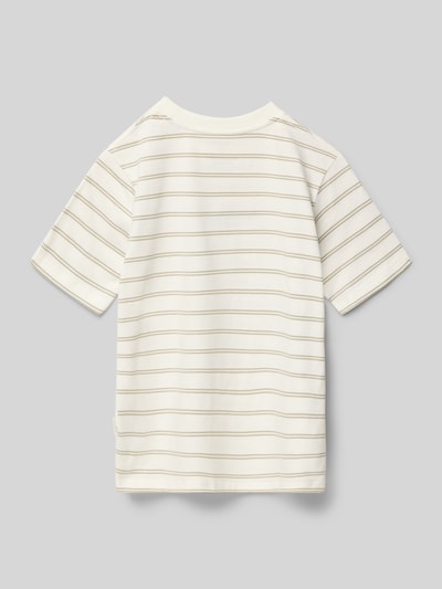 Produktfoto, T-shirt met streepmotief en stitching van JACK & JONES, puur katoen, regular fit, ronde hals, ruglengte maat 140: 52 cm
