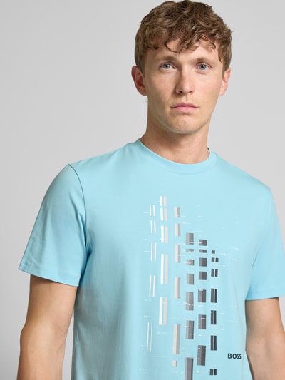 BOSS Green Relaxed Fit T-Shirt aus Baumwoll-Mix Modell 'TEE' Hellblau 3