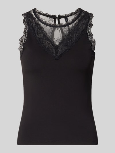 VERO MODA Top z wstawką z koronki Czarny 1