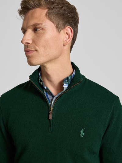 Polo Ralph Lauren Gebreide pullover van wol met opstaande kraag en ritssluiting Donkergroen - 3