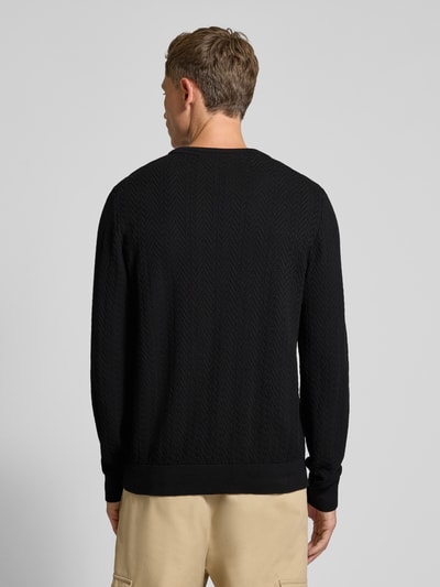 HUGO Regular Fit Strickpullover aus reiner Baumwolle Modell 'SIMO' Black 5