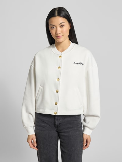 Tommy Hilfiger Relaxed Fit Sweatjacke aus Baumwoll-Mix Ecru 4