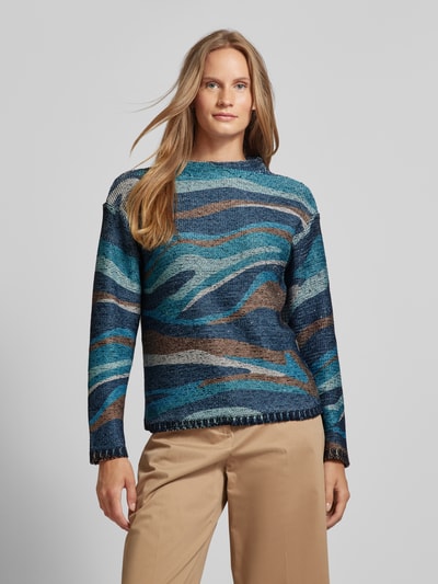 Betty Barclay Gebreide pullover met ribboorden Petrol - 4