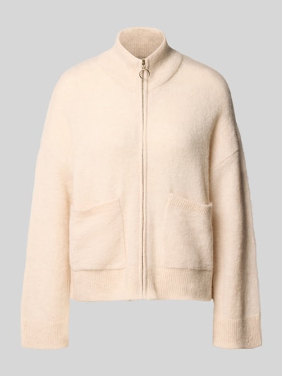 Produktfoto, cremefarbene Regular Fit Strickjacke aus Woll-Mix Modell 'SIA' von Selected Femme, Damen Strickjacke, glatte Textur