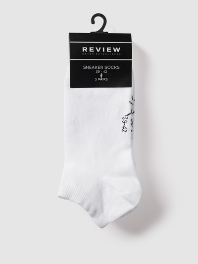 REVIEW Sneakersocken mit Label-Schriftzug Weiss 3