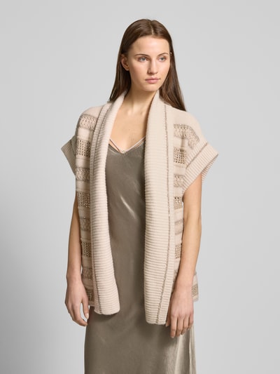 Marc Cain Cardigan aus Woll-Mix mit Zopfmuster Kitt 4