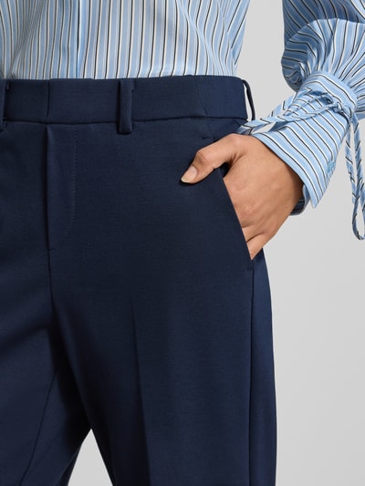 STEHMANN Straight leg stoffen broek met persplooien, model 'Fenja' Marineblauw - 3