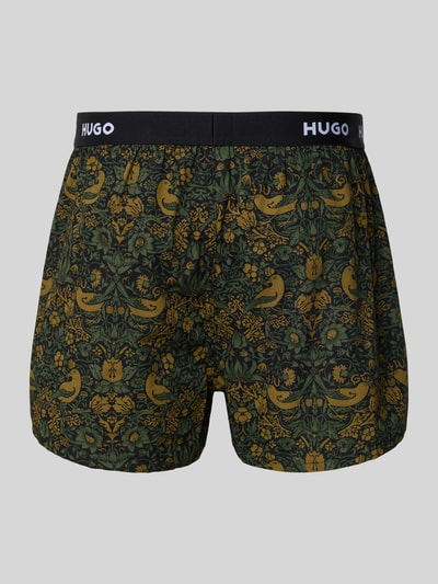 HUGO Boxershorts mit elastischem Logo-Bund im 3er-Pack Khaki 3
